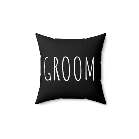 Groom Faux Suede Square Pillow
