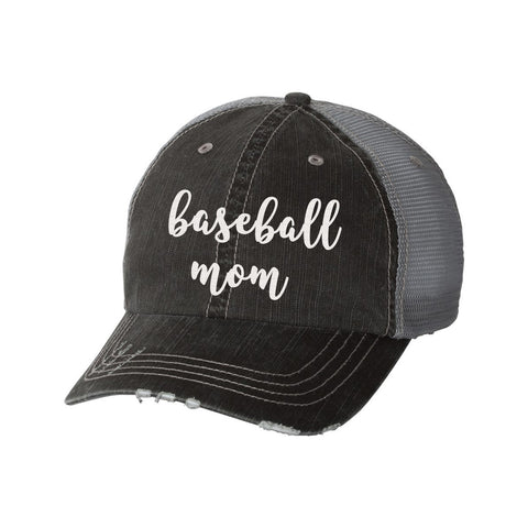 Baseball Mom Distressed Ladies Trucker Hat