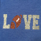 Football "Love" Glitter Shirt