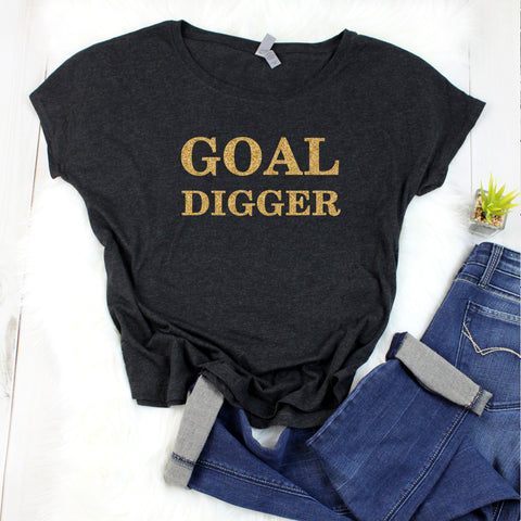 Goal Digger Glitter Dolman Shirt
