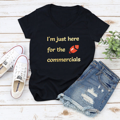 Here For the Commercials Glitter Shirt