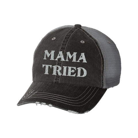 Mama Tried Distressed Ladies Trucker Hat