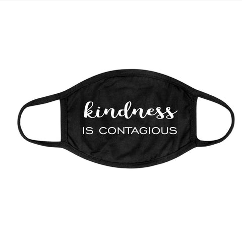 Two Layer Cotton Glitter Kindness is Contagious Face Mask