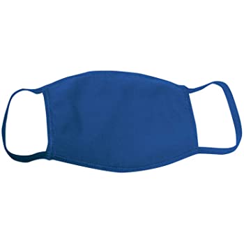 Two Layer Cotton Solid Blue Face Mask