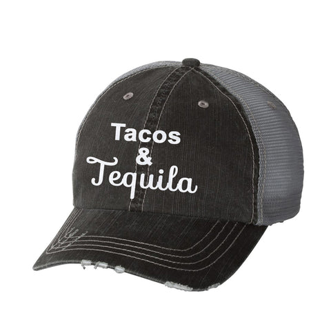 Tacos & Tequila Distressed Ladies Trucker Hat