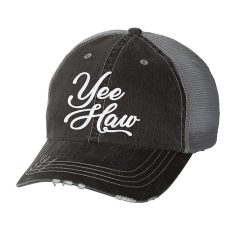 Yee Haw Distressed Ladies Trucker Hat