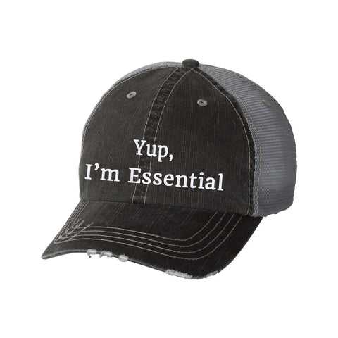 Yup, I'm Essential Distressed Ladies Trucker Hat