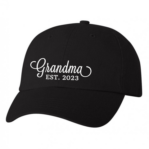 Grandma Est 2023 Glitter Ladies Hat