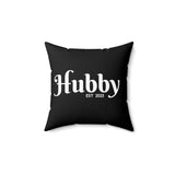 Hubby Est 2023 Faux Suede Square Pillow