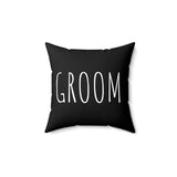 Groom Faux Suede Square Pillow