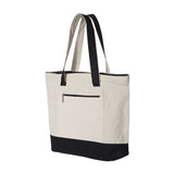 On Beach Time Canvas Zippered Tote Bag