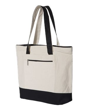 On Lake Time with Anchor Canvas Zippered Tote Bag – Davanzo