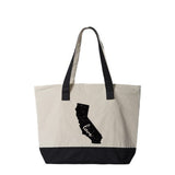 State Canvas Zippered Tote Bag