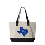 State Canvas Zippered Tote Bag