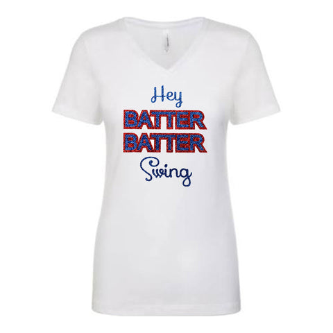 Hey Batter Batter Swing Glitter Shirt
