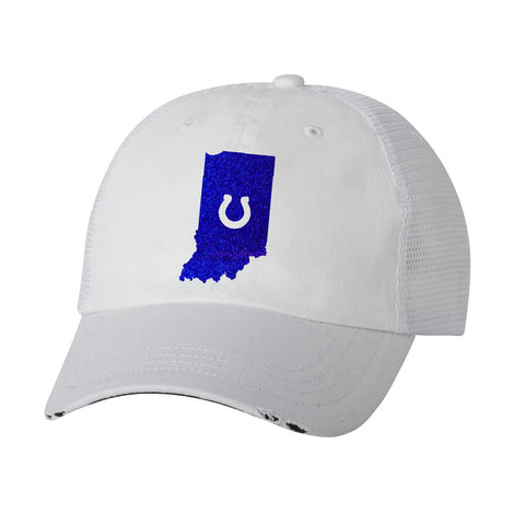 State of Indiana with Horseshoe Ladies Trucker Hat