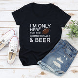 I'm Only Here For the Commercials & Beer Glitter Shirt