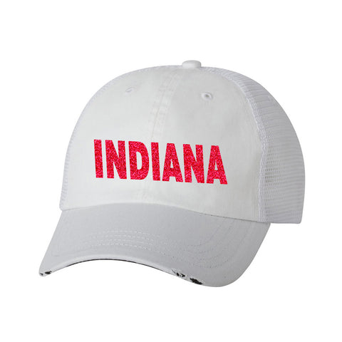 Indiana Ladies Distressed Trucker Hat