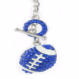 Large Toggle Crystal Football Necklace