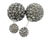 Double Sided Pave Crystal Post Earrings