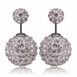 Double Sided Pave Crystal Post Earrings