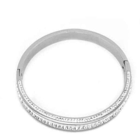 Stainless Steel Crystal Bangle