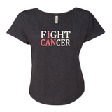 Fight Cancer (I Can) Dolman Glitter Shirt