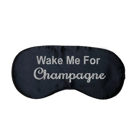 Wake Me For Champagne Satin Eye Mask