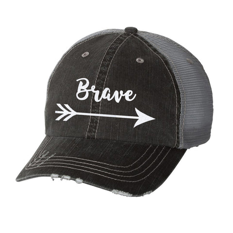 Brave Distressed Ladies Trucker Hat