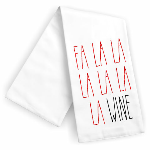 Fa La La La La La La Wine Kitchen Holiday Towel