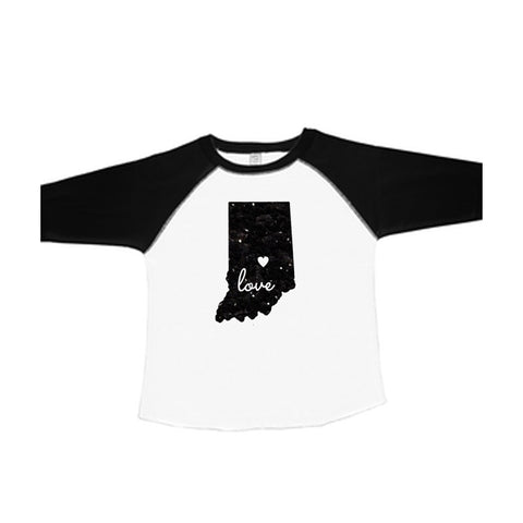 Indiana with Love Cut Out Toddler Raglan