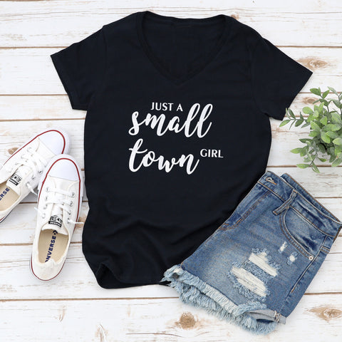 Just a Small Town Girl Dolman Glitter Shirt