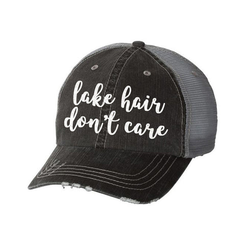 Lake Hair Don't Care Distressed Ladies Trucker Hat