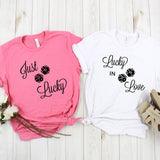 Lucky in Love & Just Lucky Bachelorette Party Shirts