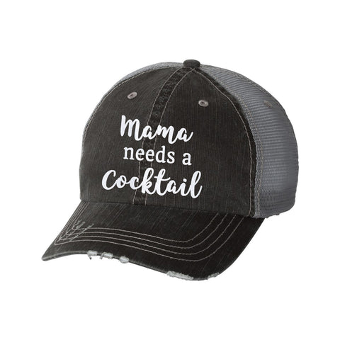 Mama Needs a Cocktail Distressed Ladies Trucker Hat