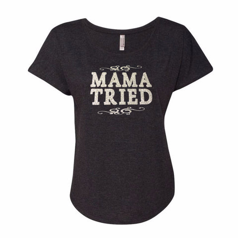 Mama Tried Dolman Glitter Shirt