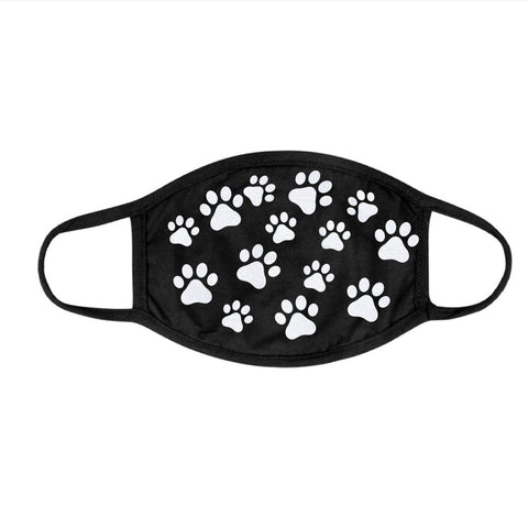 Two Layer Cotton Glitter Multiple Paw Prints Face Mask