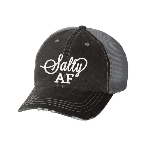 Salty AF Distressed Ladies Glitter Trucker Hat