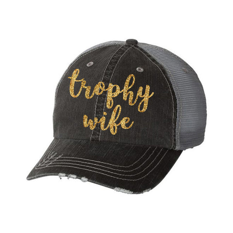 Trophy Wife Distressed Ladies Trucker Hat