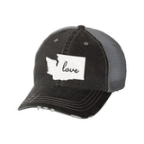 State Love Distressed Ladies Trucker Hat