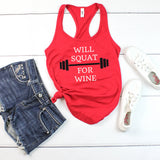 Will Squat for Wine Tank Top
