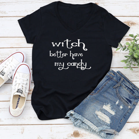 Witch Better Have My Candy Glitter Short Sleeve Shirt